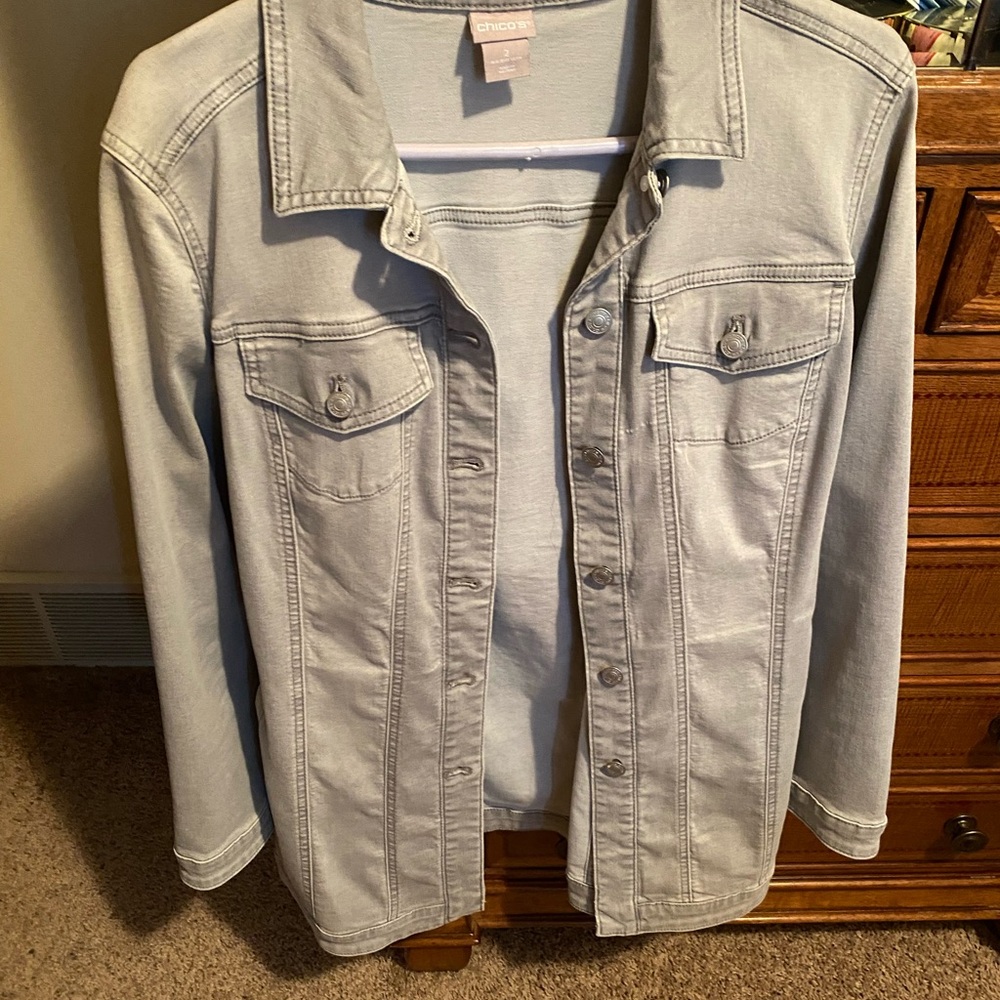 Chico denim jacket size 2 Lg